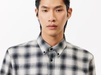 Фланелевая рубашка Lacoste приталенного кроя в клетку из смеси хлопка и шерсти