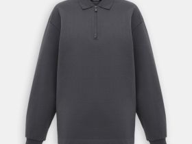 Толстовка из хлопка с отложным воротником