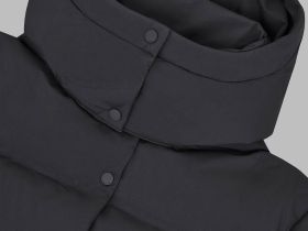 Удлиненный пуховик с натуральным пухом и термостежкой