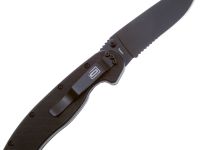 Складной нож полусеррейторный Ontario RAT 1, сталь AUS-8, рукоять термопластик GRN, черный