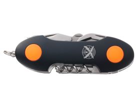 Нож перочинный Stinger 95 мм, 15 функций, черный/оранжевый