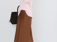 Сатиновая юбка А-силуэта, Оранжевый