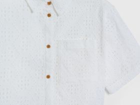 Рубашка с коротким рукавом для девочек, Белый