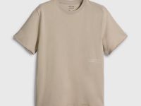 Футболка с текстовым принтом, Бежевый