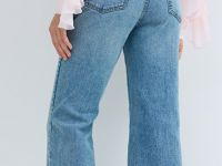 Джинсы Клёш с эластаном, Голубой