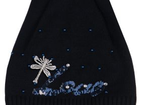 Шапка вязаная с отворотом для девочки