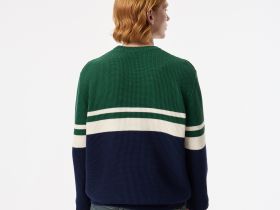 Мужской свитер Lacoste в полоску классического кроя