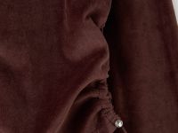 Коричневое укороченное велюровое худи на молнии со стопперами Глория Джинс