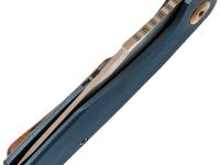 Складной нож Assassin knives Mini Rex Flipper, сталь Damascus, рукоять титан, синий