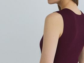 Вязаное платье с расклёшенной юбкой, Фиолетовый