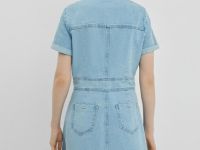 Платье-рубашка из денима, Голубой
