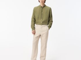 Мужские брюки Lacoste из смеси хлопка и льна