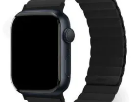 Ремешок uBear Mode для Apple Watch 42/44/45/49mm магнитная застежка/силикон M/L (черный)