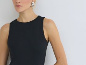Базовое боди без рукавов, Черный