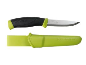 Нож с фиксированным лезвием Morakniv Companion, сталь Sandvik 12C27, рукоять резина, olive green