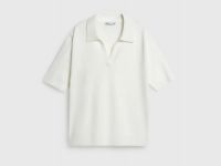 Джемпер с воротником-поло, Белый
