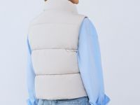 Утеплённый стёганый жилет, Бежевый