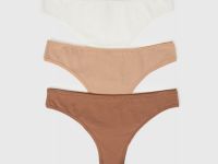 Трусы-бразилиана, 3 шт., Бежевый