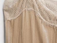 Бархатный топ с кружевом, Бежевый