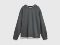 Свитшот с имитацией футболки, Серый