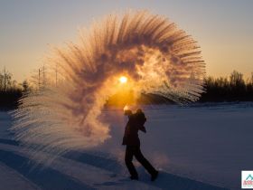 Зима на реке Синяя. Синские Столбы
