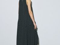 Шифоновое платье в горох, Черный