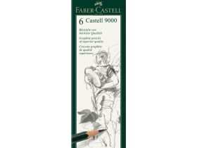 Набор карандашей чернографитных Faber-castell "CASTELL-9000" 6 шт (HB-8B) в металл коробке