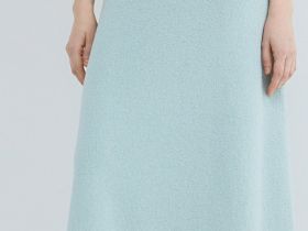 Вязаная юбка А-силуэта, Зеленый