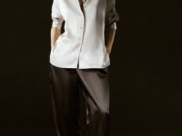 Сатиновая блузка, Бежевый