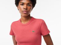 Женская футболка Lacoste приталенного кроя из хлопка в рубчик