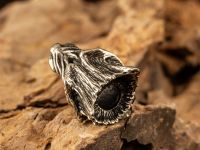 Бусина для темляка Голова волка, мельхиор