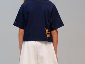 Комплект трикотажный для девочек: фуфайка (футболка), шорты