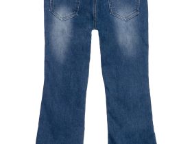 Брюки текстильные джинсовые утепленные флисом для девочек