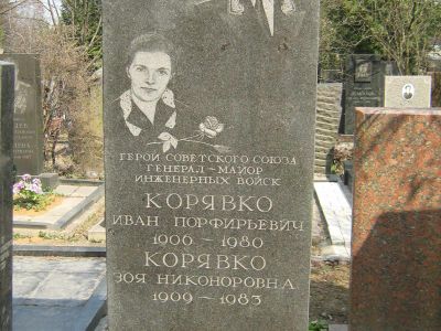 Могила - Корявко Иван Порфирьевич (1906-1980), Герой Советского Союза