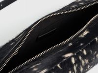 Сумка из натуральной кожи с мехом, Черный