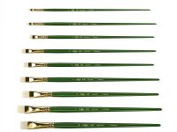 Кисть щетина №5 плоская, укороченный ворс Гамма "Пейзаж" длинная ручка