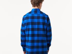 Мужская клетчатая рубашка Lacoste приталенного кроя