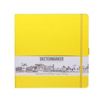 Блокнот для зарисовок Sketchmarker 20*20 cм 80 л 140 г, твердая обложка Лимонный