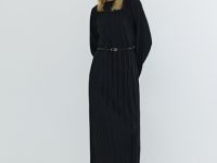 Трикотажное платье с ремнём, Черный