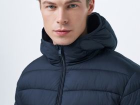 Базовая ультралёгкая куртка с капюшоном, Синий