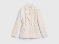 Однобортный жакет из поливискозы, Бежевый