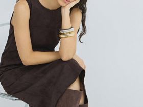 Платье миди из искусственной замши, Коричневый