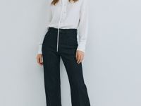 Джинсы клёш с высокой посадкой, Синий