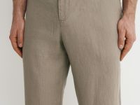 Брюки изо льна, Бежевый
