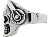 Кольцо с черепом ZIPPO, серебристое, нержавеющая сталь, диаметр 21 мм