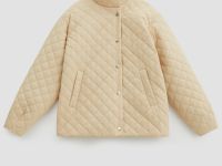 Стеганая куртка с высоким воротником