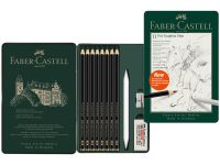 Набор карандашей чернографитовых матовых Faber-Castell "Pitt Graphite Matt" 8 шт, заточ, ластик, мет