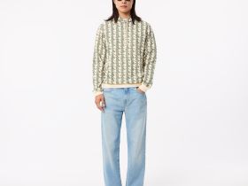 Мужская флисовая толстовка - худи Lacoste Monorgam