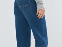 Утеплённые джинсы Mom, Синий