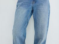 Прямые джинсы с высокой посадкой, Голубой